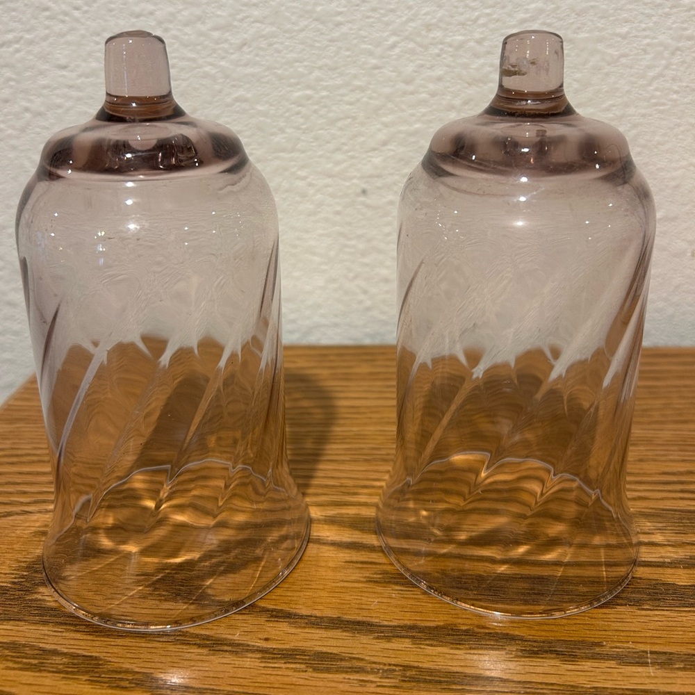 Home Interiors Elegant Glass Candle Holders  Light Pink